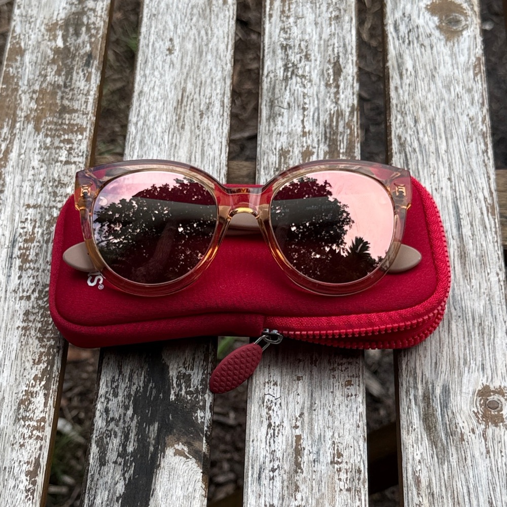 Havaianas Rose Gold Sunglasses and Red Case
